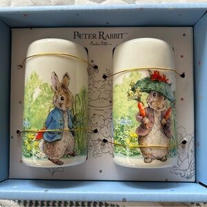 Peter Rabbit Ceramic Salt and Pepper Shakers - White and Multicolor